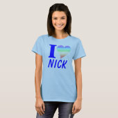 Blue I Heart Nick T-shirt (Voorkant volledig)