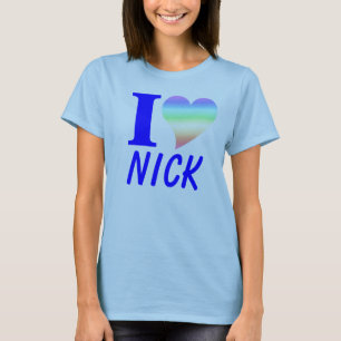 Blue I Heart Nick T-shirt