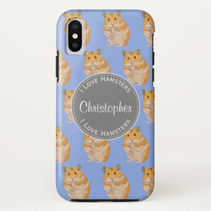 Blue I hou van Hamsters Hamster Pattern iPhone X Hoesje