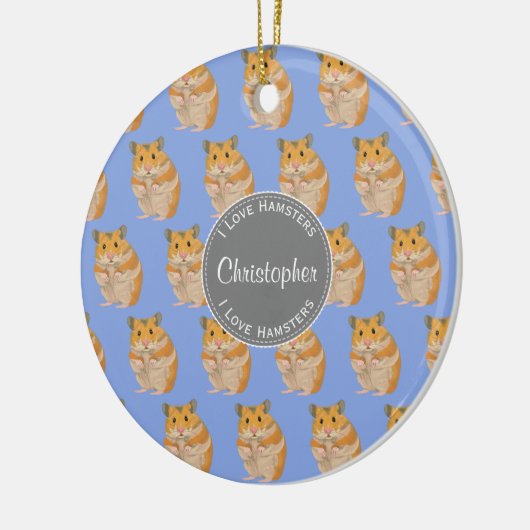 Blue I hou van Hamsters Hamster Pattern Keramisch Ornament (Links)
