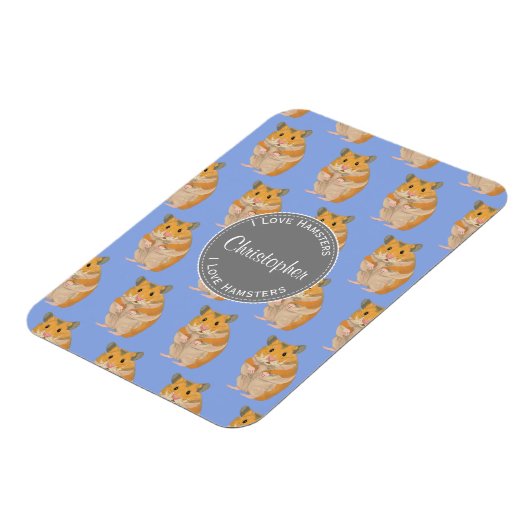 Blue I hou van Hamsters Hamster Pattern Magneet (Linkerzijde)