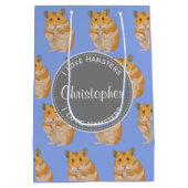 Blue I hou van Hamsters Hamster Pattern Medium Cadeauzakje (Achterkant)