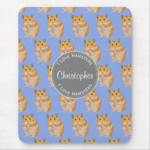 Blue I hou van Hamsters Hamster Pattern Muismat
