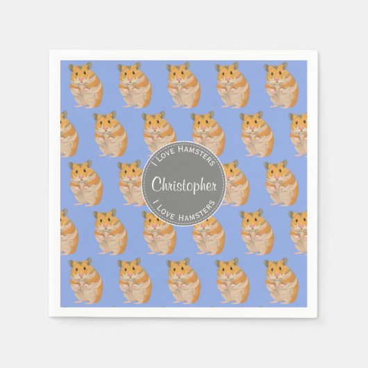 Blue I hou van Hamsters Hamster Pattern Servet (Voorkant)