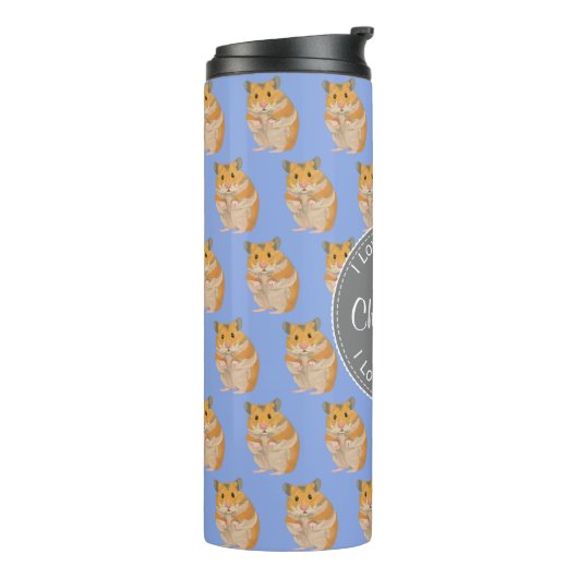 Blue I hou van Hamsters Hamster Pattern Thermosbeker (Gedraaid links)