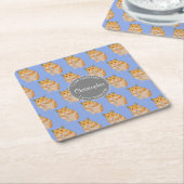 Blue I hou van Hamsters Hamster Pattern Vierkante Kartonnen Onderzetter (Schuin)