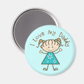 Blue I Love My papa Gift Magneet (Voorkant / Achterkant)