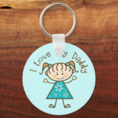 Blue I Love My papa Gift Sleutelhanger (Voorkant)