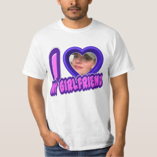 Blue I Love My Vriendin Photo Personated T-shirt