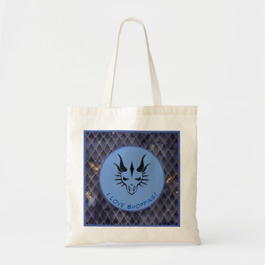 Blue I Love Shopping Dragon Head & Scales Sac four (Devant)