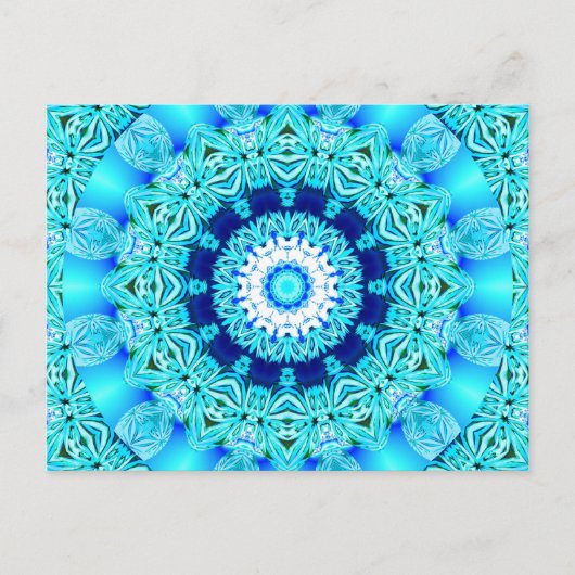 Blue Ice Angel Ring, Abstract Mandala Briefkaart (Voorkant)