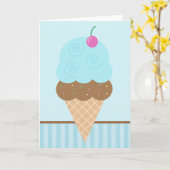 Blue Ice Cream Cone Kaart (Gele Bloem)