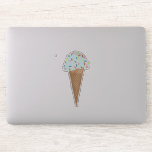 Blue Ice Cream Cone met Sprinkles Illustration Sticker
