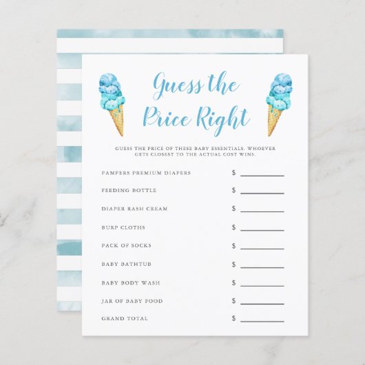 Blue Ice Cream denk dat het prijsspel goed is (Voorkant / Achterkant)