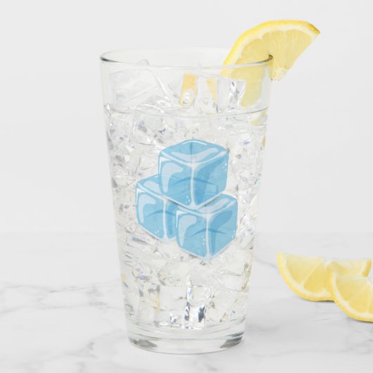 Blue Ice Cubes Drinking Glas (Achterkant ijs)