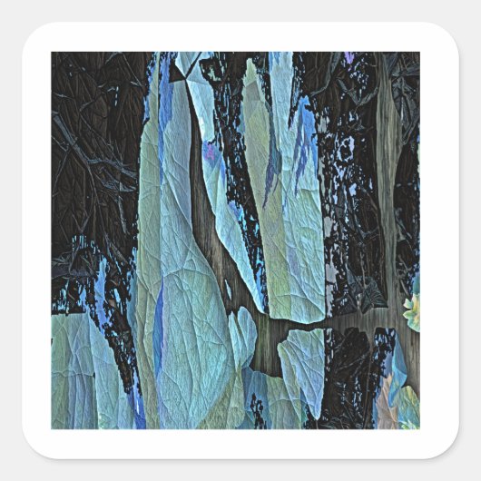 BLUE ICE DESIGN VIERKANTE STICKER (Voorkant)