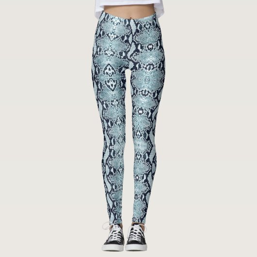 Blue Ice Faded Python snakeskin Leggings (Voorkant)