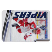 Blue Ice Hockey Trading Kaart Magneet (Horizontaal)