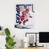 Blue Ice Hockey Trading Kaart Magnet Poster (Thuiskantoor)
