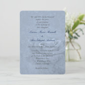 Blue Ice Roos Minimalist Wedding Kaart (Staand voorkant)