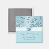 Blue Ice Sparkle Wonderland Wedding Magneet (Voorkant / Achterkant)