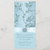 Blue Ice Sparkle Wonderland Wedding Programma (Achterkant)