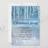 Blue Icicle Sparkly Snow Christmas Party Kaart (Voorkant)