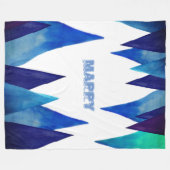 Blue Icicles aangepaste naam Fleece Deken (Voorkant (Horizontaal))