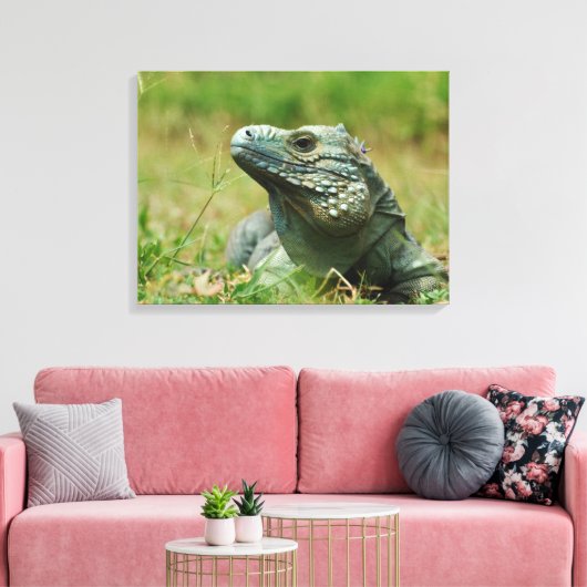 Blue Iguana Canvas Afdruk (Insitu (Woonkamer))