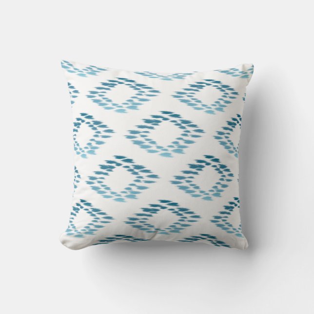 Blue Ikat Pattern Sierkussen (Voorkant)