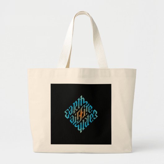 Blue Illuminati-symbool Grote Tote Bag (Voorkant)