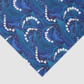 Blue Illustrated Lily van de vallei Decoupage Tissuepapier (Detail)