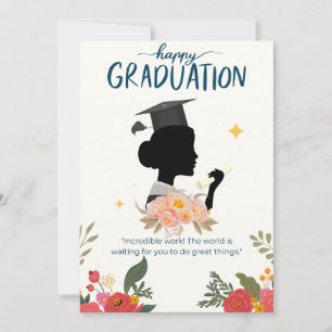 Blue Illustrative Happy Afstuderen kaart
