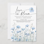 Blue In Bloom Bridal Shower Invitation Card (Devant)