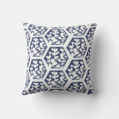 Blue Indian Block Print geïnspireerd buitenkussen (Achterkant)