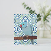 Blue Indian Ringneck Parkiet Briefkaart (Staand voorkant)