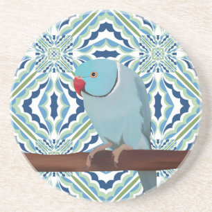 Blue Indian Ringneck Parkiet Zandsteen Onderzetter