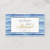 BLUE INDIGO CHEVRON BAR CARTES BAT MITZVAH (Dos)