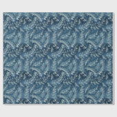 Blue Indigo leveert Twigs Pattern Cadeaupapier (Vlak)