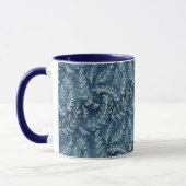 Blue Indigo leveert Twigs Pattern Mok (Links)