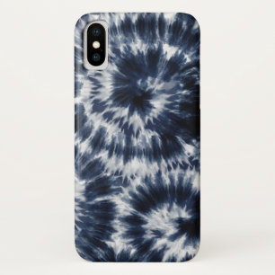 Blue Indigo Shibori Tie Dye iPhone X Hoesje