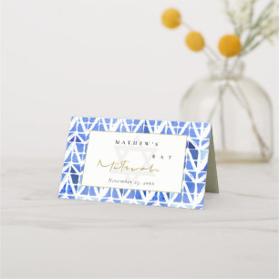 BLUE INDIGO WATERVERF CHEVRON BAR BAT MITZVAH