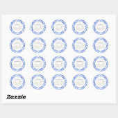 BLUE INDIGO WATERVERF CHEVRON BAR BAT MITZVAH RONDE STICKER (Vel)