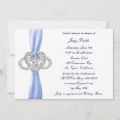 Blue Infinity Coeur nuptiale de douche Invitation (Devant)