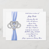 Blue Infinity Coeur nuptiale de douche Invitation (Devant / Derrière)