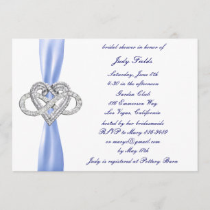 Blue Infinity Coeur nuptiale de douche Invitation