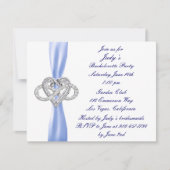 Blue Infinity Heart Bachelorette Party Invitation (Devant)