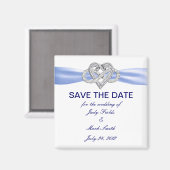 Blue Infinity Heart Enregistrer La Date Magnet (Recto/Verso)