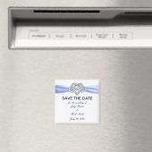 Blue Infinity Heart Enregistrer La Date Magnet (In Situ (Lave-vaisselle))