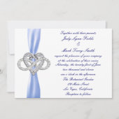 Blue Infinity Heart Faire-part de mariage (Devant)